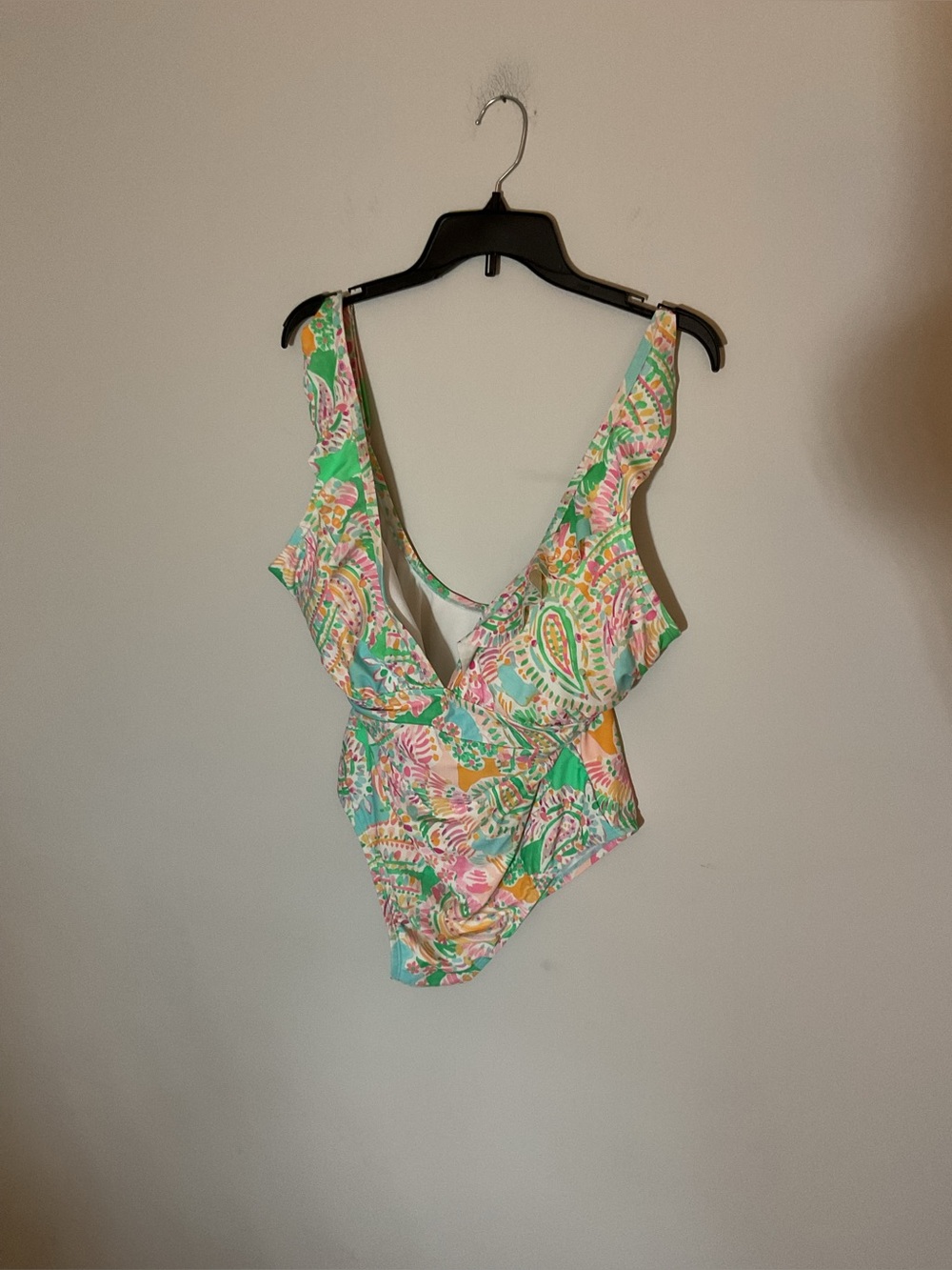 crown & ivy Floral Paisley One-Piece Swimsuit in Green, Pink, Yellow